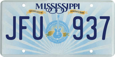 MS license plate JFU937