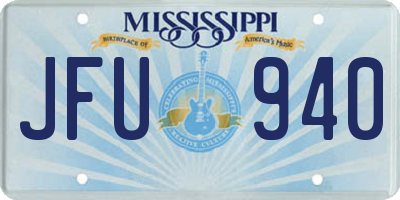 MS license plate JFU940