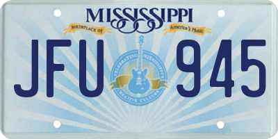 MS license plate JFU945