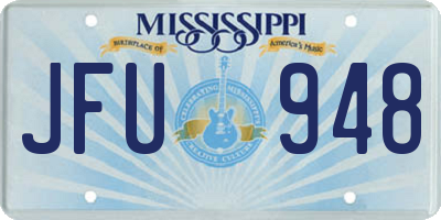 MS license plate JFU948