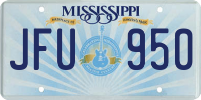 MS license plate JFU950