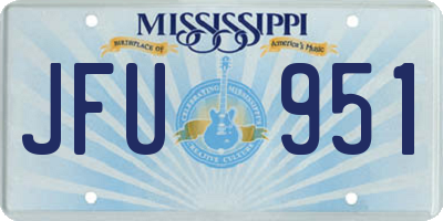 MS license plate JFU951