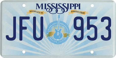 MS license plate JFU953