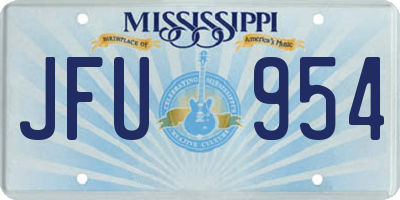 MS license plate JFU954