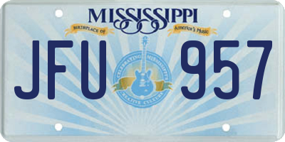 MS license plate JFU957
