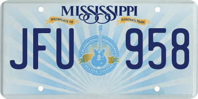 MS license plate JFU958