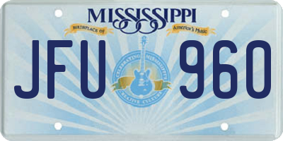 MS license plate JFU960
