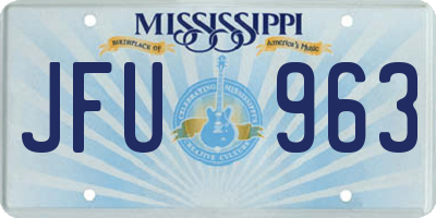 MS license plate JFU963
