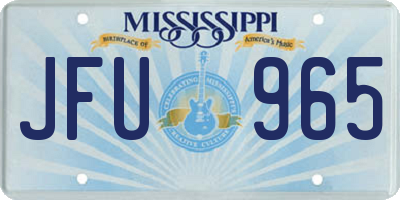 MS license plate JFU965