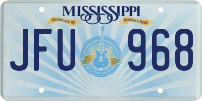 MS license plate JFU968