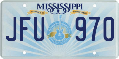 MS license plate JFU970