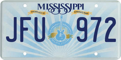 MS license plate JFU972