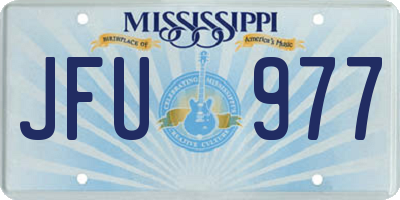MS license plate JFU977