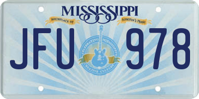 MS license plate JFU978