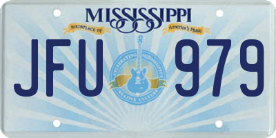 MS license plate JFU979