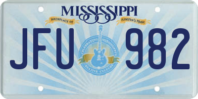 MS license plate JFU982