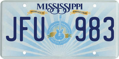 MS license plate JFU983