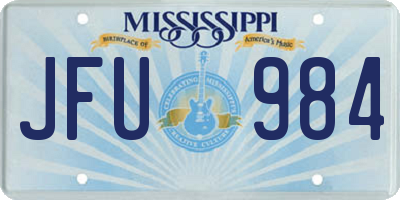 MS license plate JFU984