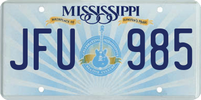 MS license plate JFU985
