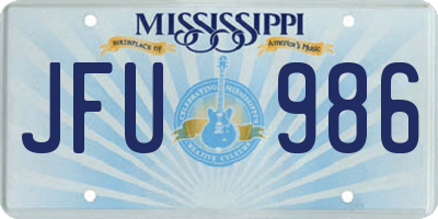 MS license plate JFU986