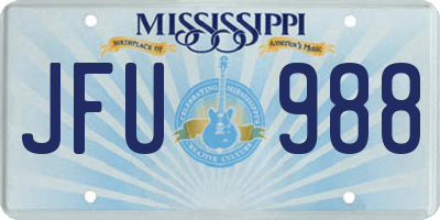 MS license plate JFU988
