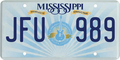 MS license plate JFU989