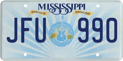 MS license plate JFU990