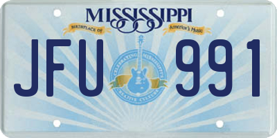 MS license plate JFU991