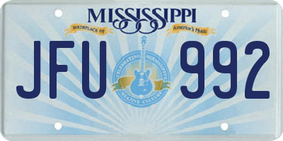 MS license plate JFU992