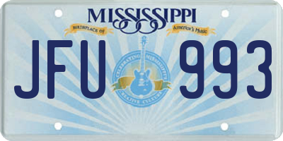 MS license plate JFU993