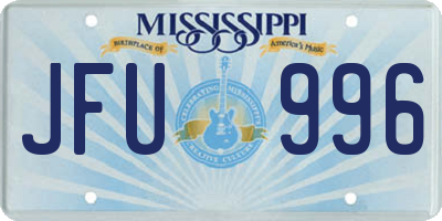 MS license plate JFU996