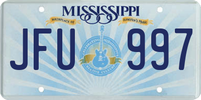 MS license plate JFU997
