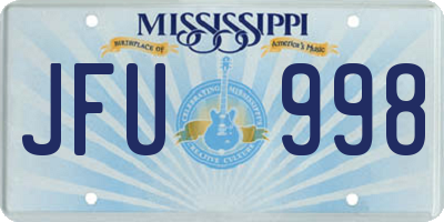 MS license plate JFU998