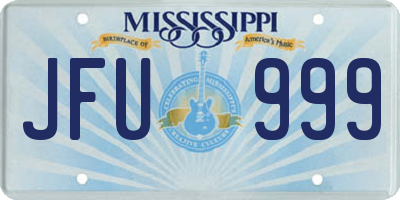 MS license plate JFU999