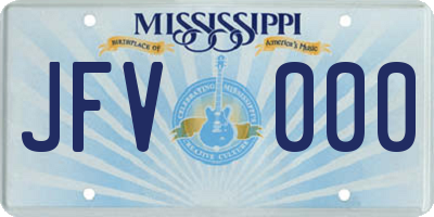MS license plate JFV000