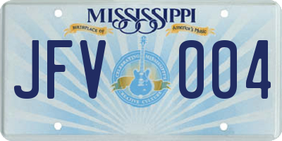 MS license plate JFV004