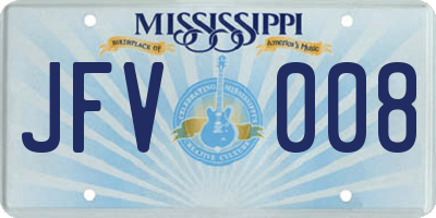 MS license plate JFV008