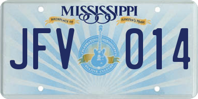 MS license plate JFV014