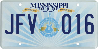 MS license plate JFV016