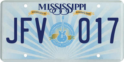 MS license plate JFV017
