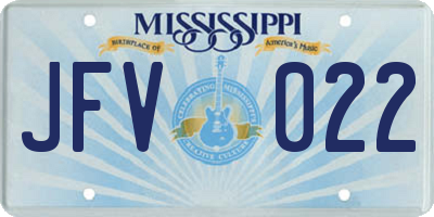 MS license plate JFV022