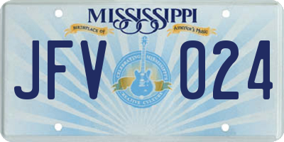 MS license plate JFV024