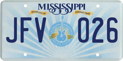 MS license plate JFV026