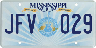 MS license plate JFV029