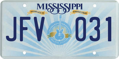 MS license plate JFV031