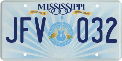 MS license plate JFV032