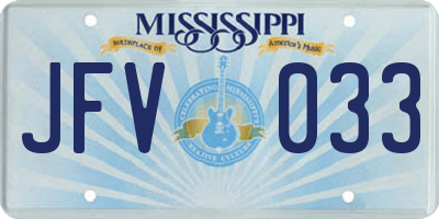 MS license plate JFV033