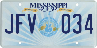 MS license plate JFV034
