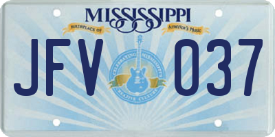 MS license plate JFV037
