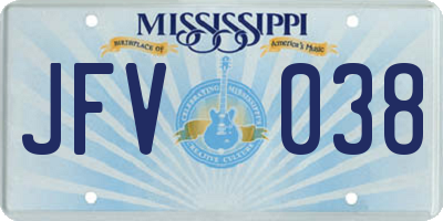 MS license plate JFV038